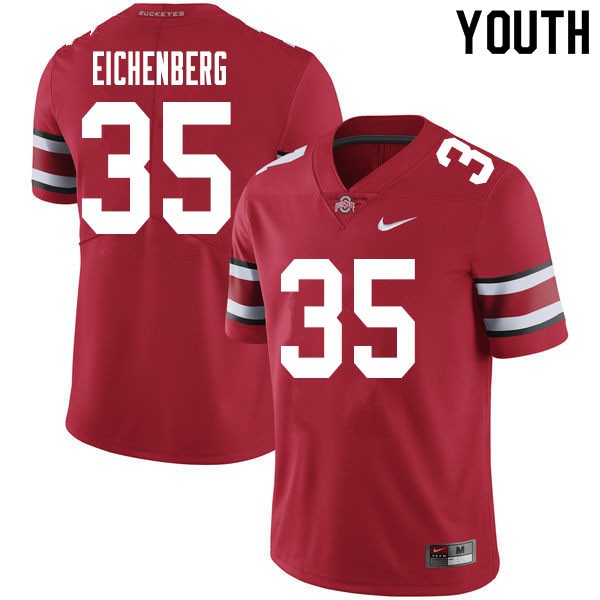 Ohio State Buckeyes #35 Tommy Eichenberg Youth Stitch Jersey Red